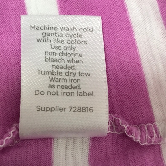 JCP White/purple/coral striped scoop neck tee - Picture 6 of 6